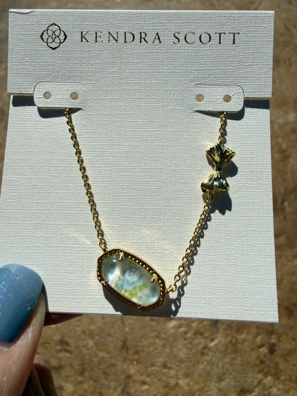 Kendra Scott x LoveShackFancy NWT Elisa Marie Blue Heirloom Necklace - Picture 5 of 5